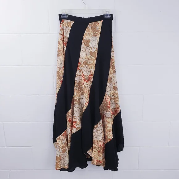 Vintage Floral Pattern Hippie Boho Festival Handmade Maxi Circle Skirt Size 4/6 - Picture 7 of 12